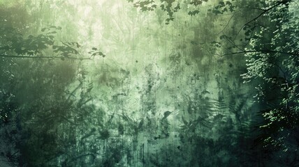 Obraz premium Mysterious green forest with fog and light effects