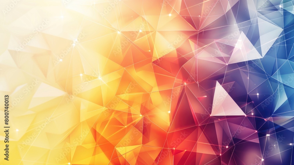 Aufkleber abstract colorful background with geometric polygon design featuring spectrum of warm to cool hues
