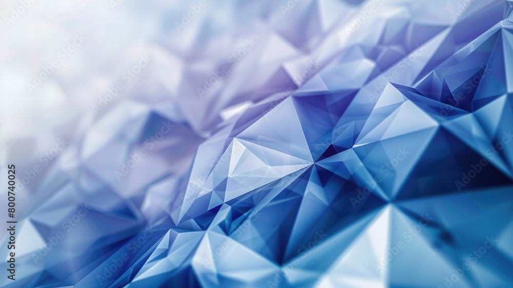 Poster abstract blue geometric background with triangular shapes and gradient of light to dark