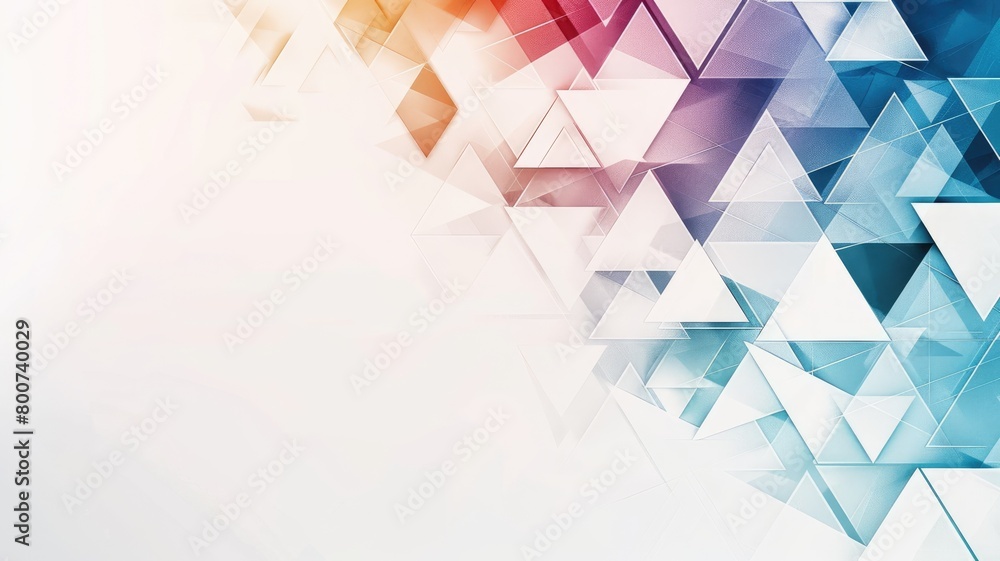 Poster abstract geometric background with colorful triangles and gradient of pastel hues