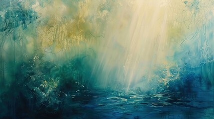 Gentle, abstract depictions of natural elements like water, air, and light