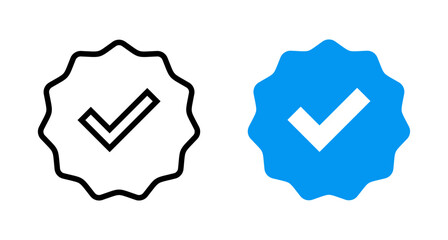 verified icon vector isolated on white background. verification check mark. approved icon