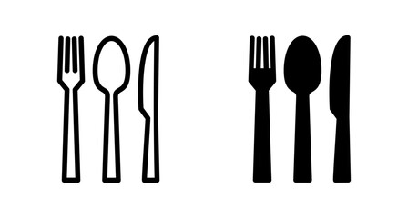 Fork, Spoon, and Knife isolated on white background. Restaurant icon. food icon. Eat. Cutlery icon.