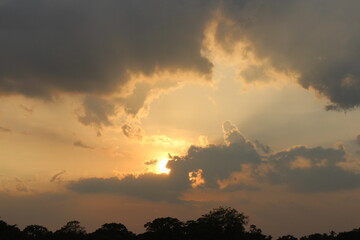 Beautiful sky with cloud before sunset