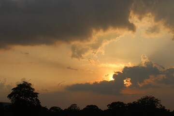 Beautiful sky with cloud before sunset