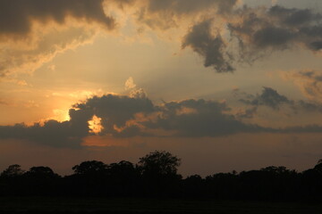 Beautiful sky with cloud before sunset