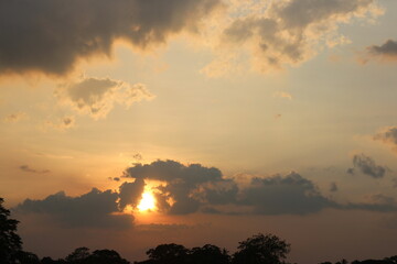Beautiful sky with cloud before sunset
