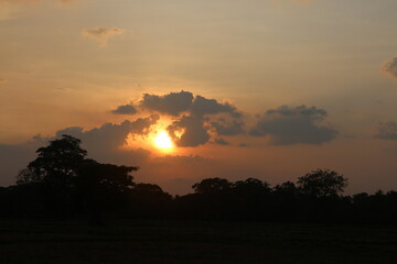 Beautiful sky with cloud before sunset