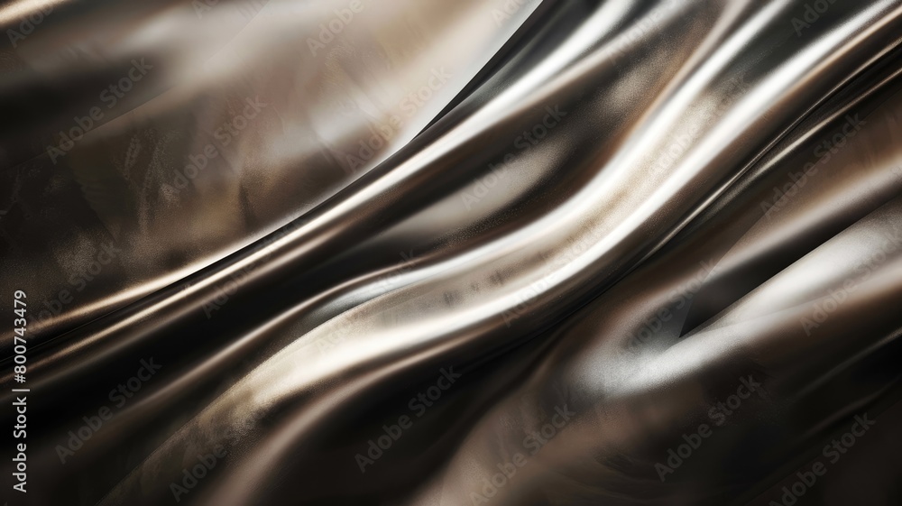 Poster abstract image of smooth, flowing metallic surfaces with reflections and shadows