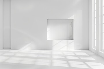 Obraz premium White Minimalist Photography Studio: Clean Space for Product Showcase