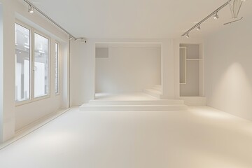 White Clean Room: Minimalist Architecture for Product Display and Contemporary Showcase
