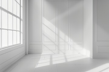 Monochromatic Luxury: White Space Showcase in Minimalist Photography Studio