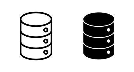 Database icon vector isolated on white background. database vector icon