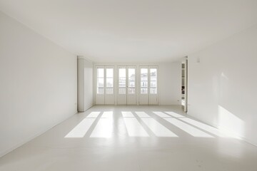 White Bright Studio: Architectural Minimalism Maximizing Morning Light in Contemporary Apartment Exhibition