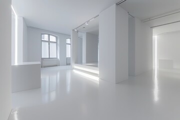Light Defines Space: Minimalist White Studio Apartment Exhibition