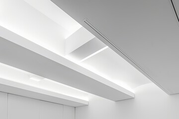 Obraz premium Minimalistic Brilliance: White Interior Elegance in Modern Art Studio Gallery