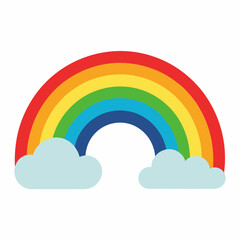 rainbow in the sky vector illustration with white background