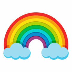 rainbow in the sky vector illustration with white background