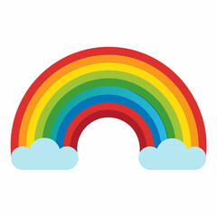 rainbow in the sky vector illustration with white background