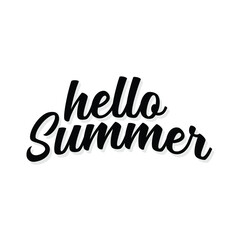Hello Summer retro lettering vector stock illustration Template EPS 10