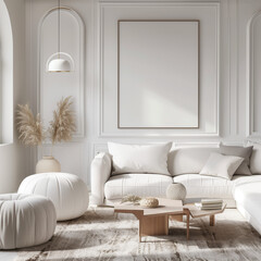 mock-up standing floor with frame, minimalist, 3d render, modern, very simple