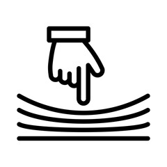 Soft touch icon hand index finger in down direction