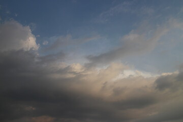 Blue sky with white clouds.
