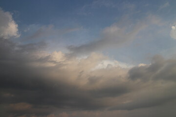 Blue sky with white clouds.