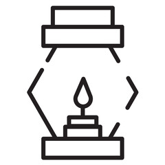 Lamp Lantern Light Line Icon
