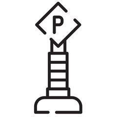 Alert Parking Sport Line Icon