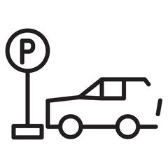 Area Car Park Line Icon