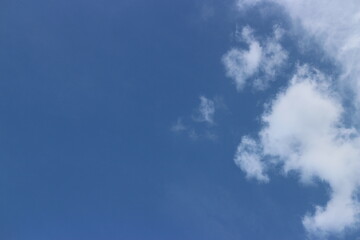 Blue sky with white clouds. Blue background. The summer sky is colorful clearing day and beautiful nature in the morning. for backdrop decorative and wallpaper design. The perfect sky background.