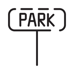 Parking Road Tag Line Icon