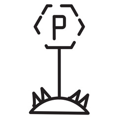 Parking Tree Tag Line Icon