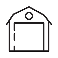 Barn Farm House Line Icon