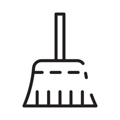 Broom Fall Season Line Icon