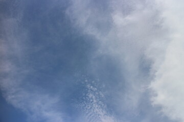 blue sky background with tiny clouds