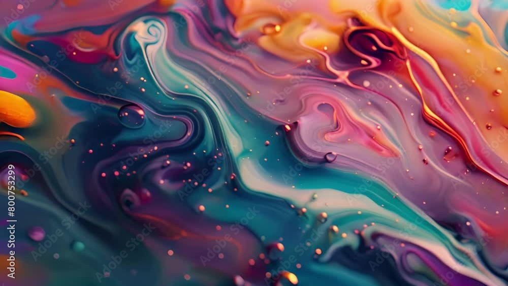 Poster colorful abstract art of swirled paint patterns