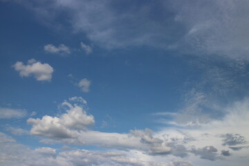 blue sky background with tiny clouds