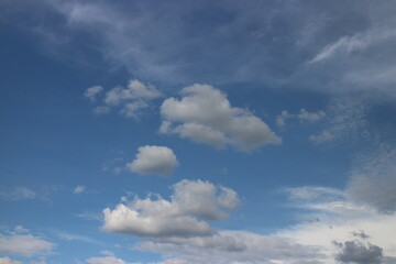blue sky background with tiny clouds