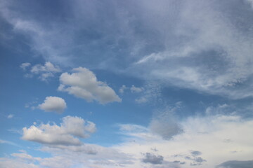 Fototapeta premium blue sky background with tiny clouds