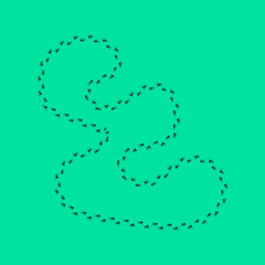 Ants trail in abstract pattern. Insect motion concept Vector. Organized chaos with ants. Natures patterns Vector illustration.