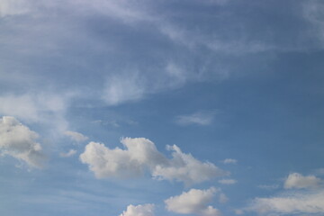 Blue sky and White cloud nature background.