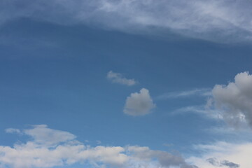 Blue sky and White cloud nature background.