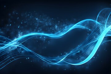 A blue wave with a lot of sparkles in the background