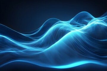 Fototapeta premium The image is a blue wave with a lot of detail