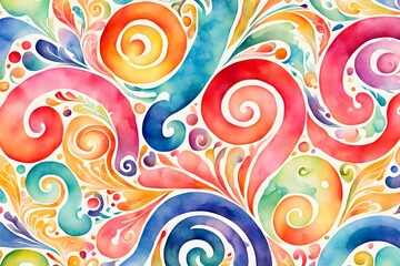 Fototapeta premium A colorful painting with swirls and circles