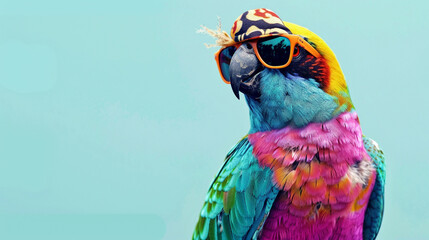 Colorful Bird Showcasing Fashionable Apparel. Generative Ai