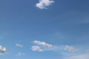 Blue Sky background with tiny Clouds. Panorama background.