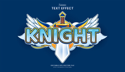 decorative blue knight editable text effect vector design